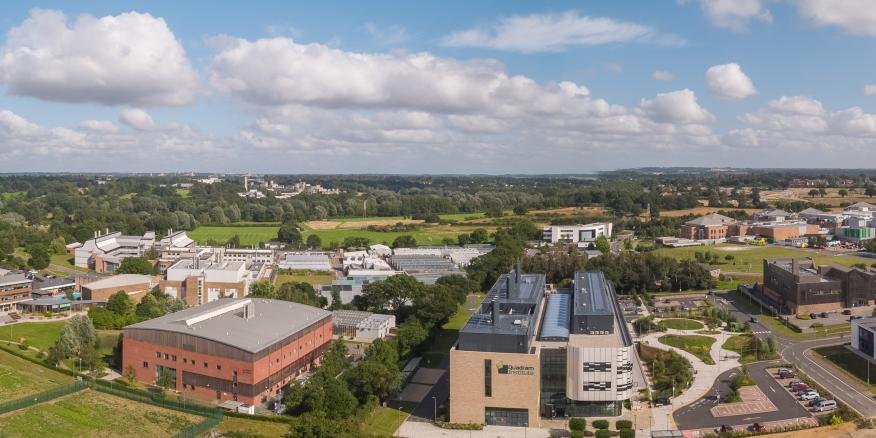 EarlhamInst's tweet card. A new state-of-the-art Data Centre at Norwich Research Park has been given the green light for construction.