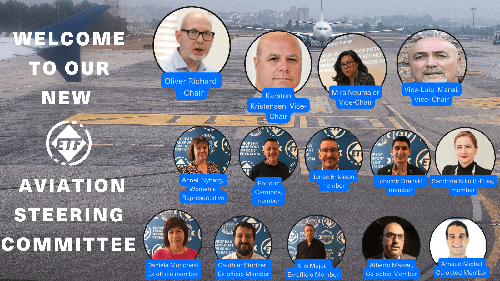 LouMansi's tweet card. Welcome to our new Steering Committee of the ETF Aviation Section!