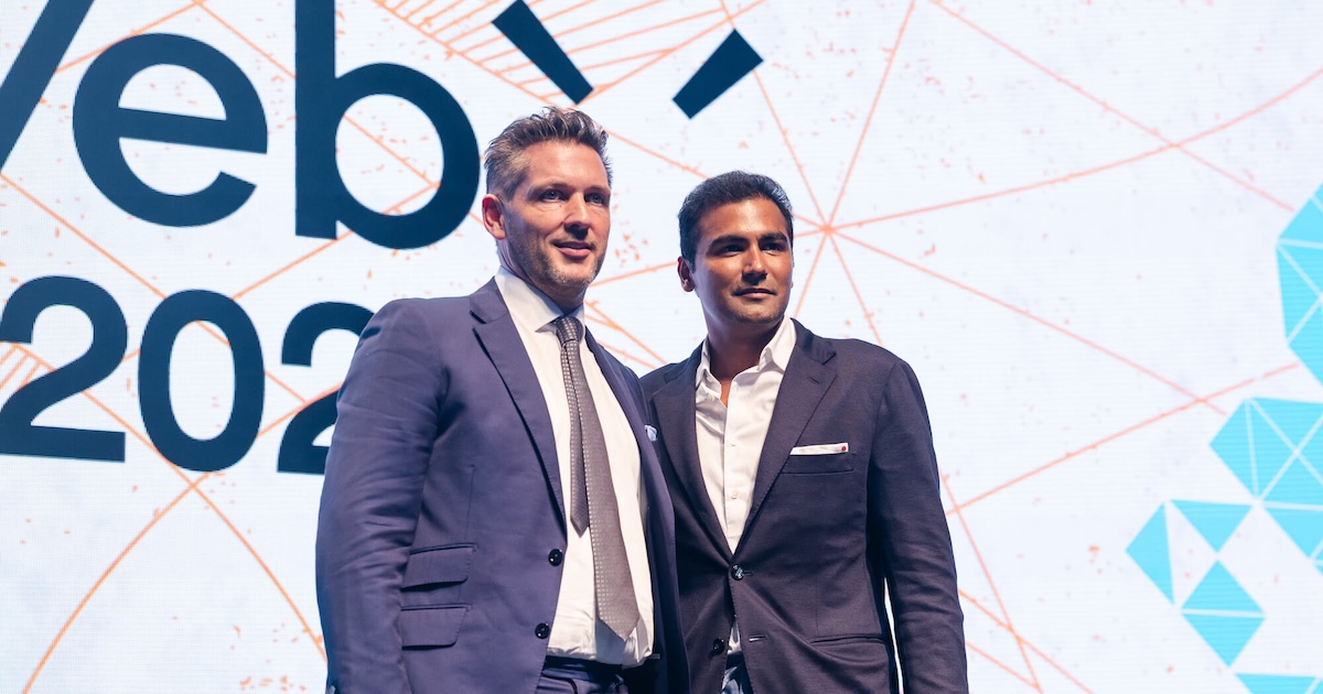 bz3vr7's tweet card. WebX2025でBakkt CEOのAkshay Naheta氏と堀田丸正 CEOのPhillip Lord氏が登壇。日本市場でのビットコイントレジャリー戦略、規制環境の優位性、総供給量の1.5〜2.5%保有を目指す野心的計画を発表した。