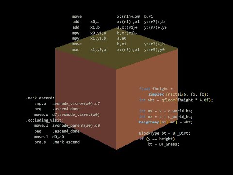 DefenceForceOrg's tweet card. svo 30: Minecraft / voxels on Atari Falcon030
