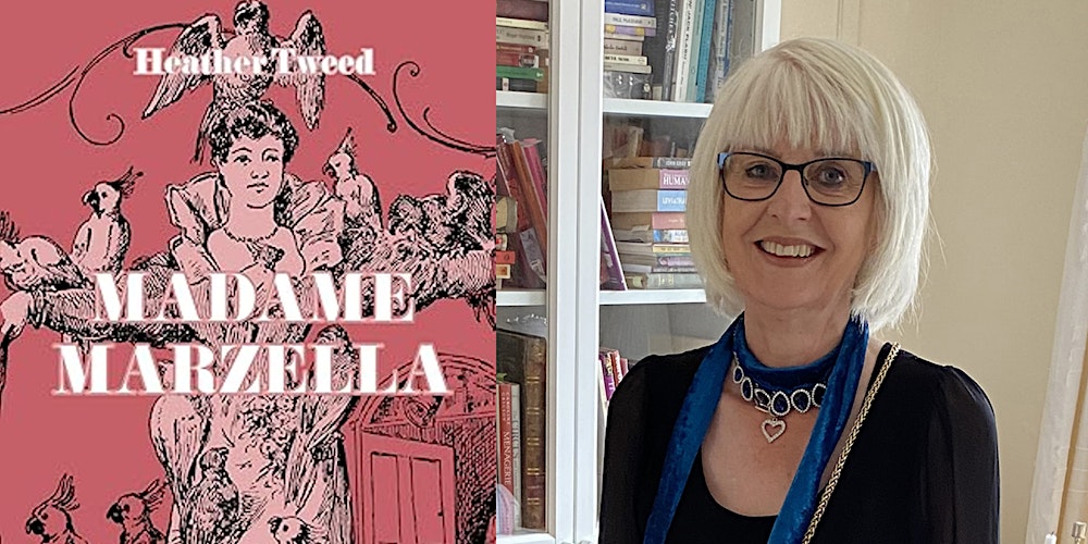 FrndsofCarnegie's tweet card. Join Heather Tweed to discuss the fabulous Madame Marzella, who delighted Victorian audiences with her spectacular bird shows.