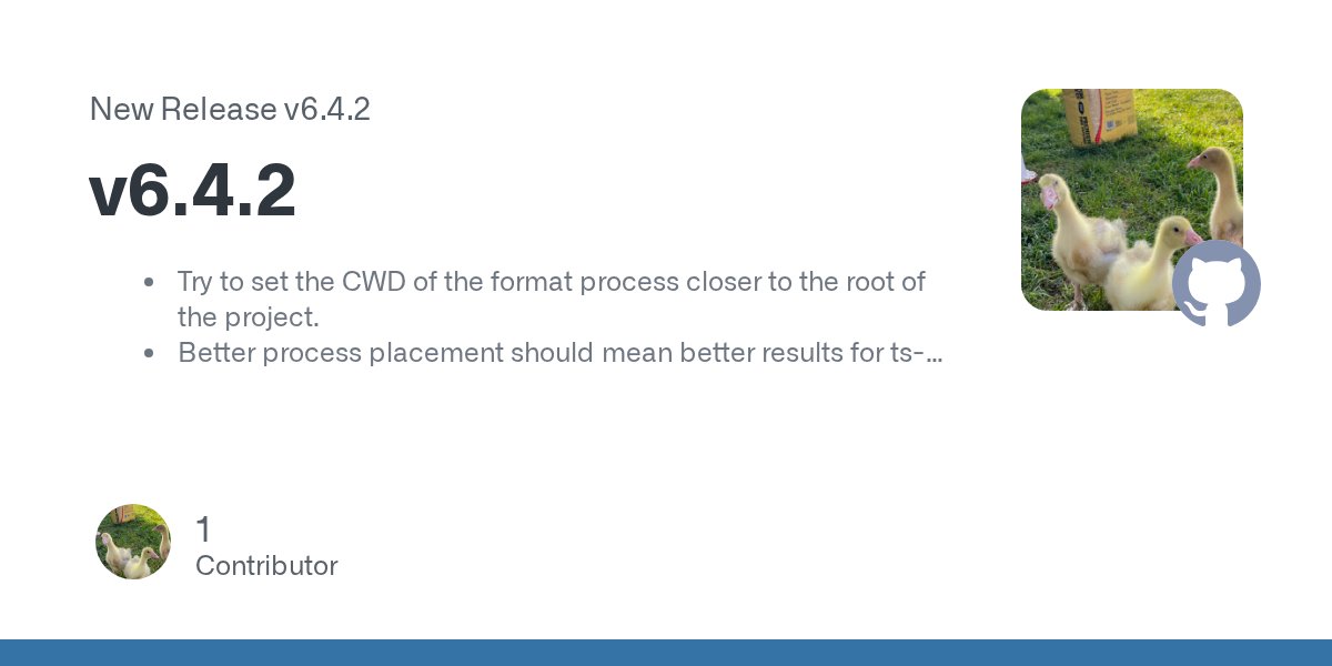 bcomnes's tweet card. Try to set the CWD of the format process closer to the root of the project. Better process placement should mean better results for ts-standard and its ability to find the nessisary config files. T...