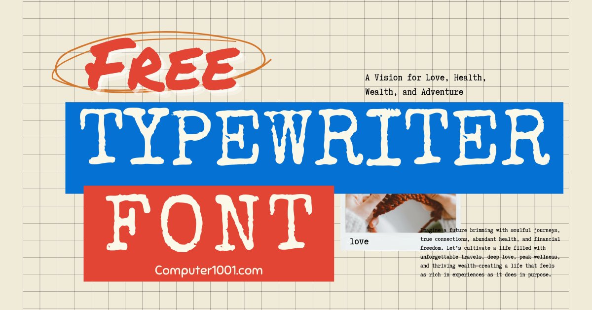 Computer1001's tweet card. Download gratis 42 font untuk membuat tulisan seperti mesin ketik di di Word, PowerPoint, Excel, Photoshop, CapCut, Inkscape, dan aplikasi lainnya. Lihat di sin