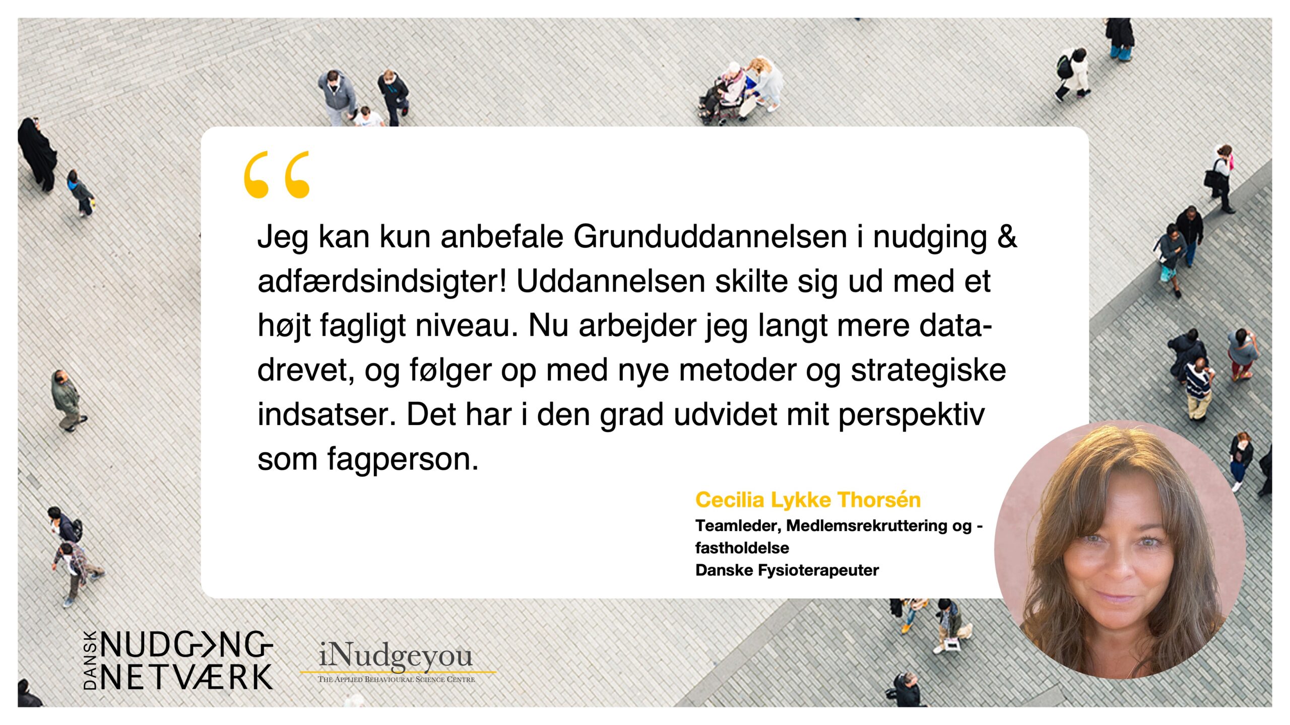 DKNudgeNet's tweet card. Grunduddannelsen er til dig, der ønsker at arbejde med adfærdsprojekter inden for det private og offentlige. Lær fra de førende eksperter!