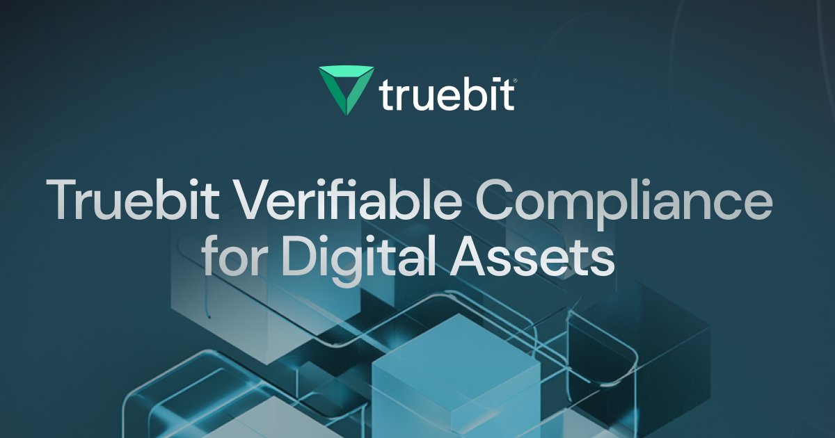 Truebitprotocol's tweet card. The real-time compliance layer for digital assets. Embed the regulatory frameworks of traditional finance into the instant-settlement of smart contracts.