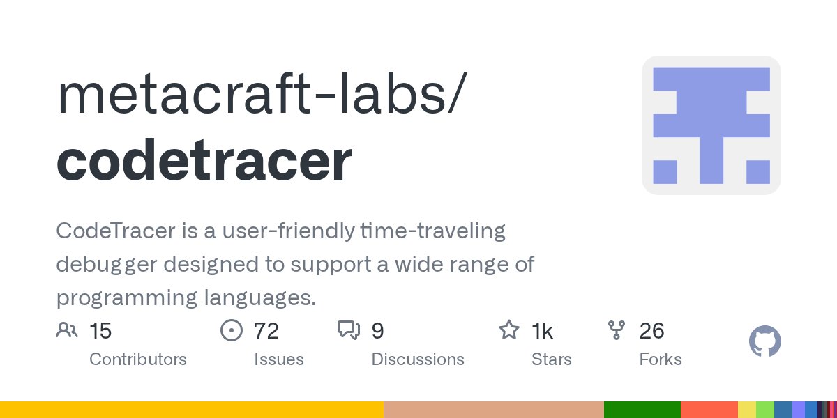 NimDiscussions's tweet card. CodeTracer is a user-friendly time-traveling debugger designed to support a wide range of programming languages. - metacraft-labs/codetracer