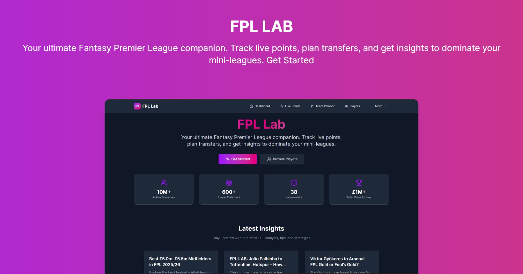 fpl_lab1's tweet card. Your ultimate Fantasy Premier League companion with live points, transfer planning, and player insights