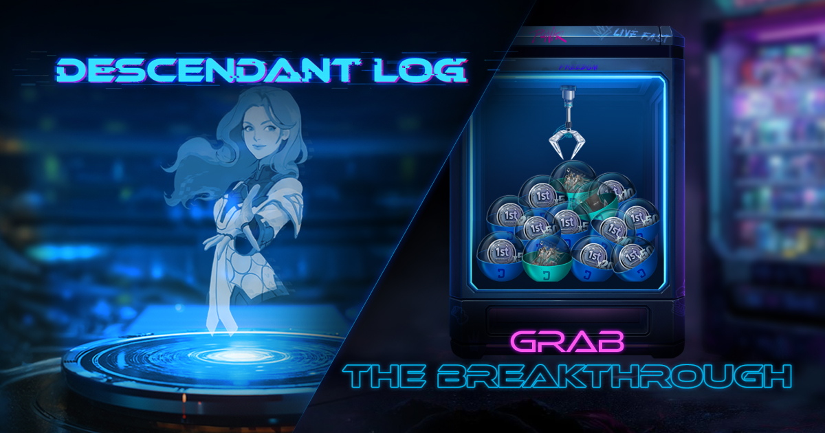 eos2000eos's tweet card. Join 'Descendant Log' and 'Grab the Breakthrough' events while waiting for the Breakthrough Update. Plenty of rewards await!