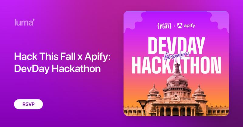siddharth_hacks's tweet card. About the Event Join us for a fast-paced, invite-only hackathon for a day of learning, collaboration, and rapid prototyping — powered by Apify’s web automation…
