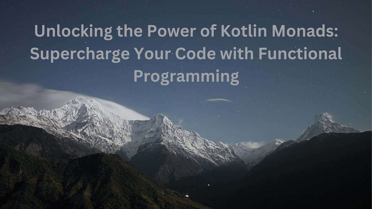 KotlinTrends's tweet card. Monads are a powerful concept in functional programming that allows us to compose functions in a way that ensures safe and predictable behavior. They have become increasingly popular in recent year...