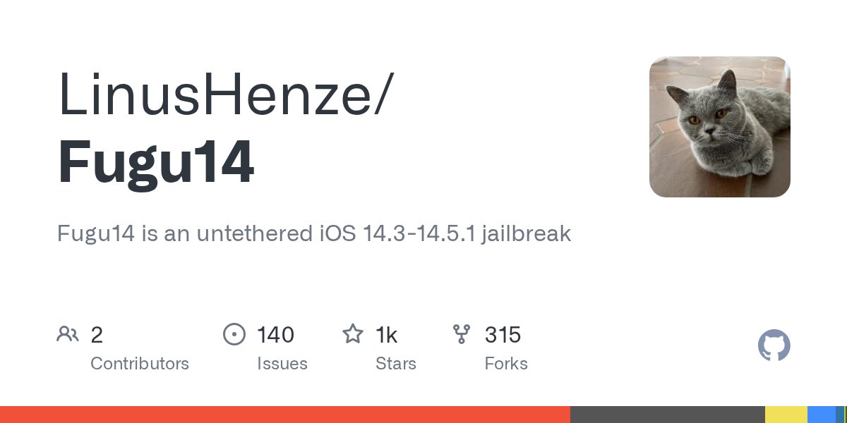 LinusHenze's tweet card. Fugu14 is an untethered iOS 14.3-14.5.1 jailbreak. Contribute to LinusHenze/Fugu14 development by creating an account on GitHub.