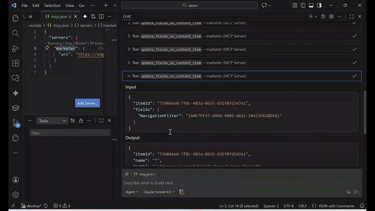 jbluemink's tweet card. Upate items in SitecoreAI with the Sitecore MCP server