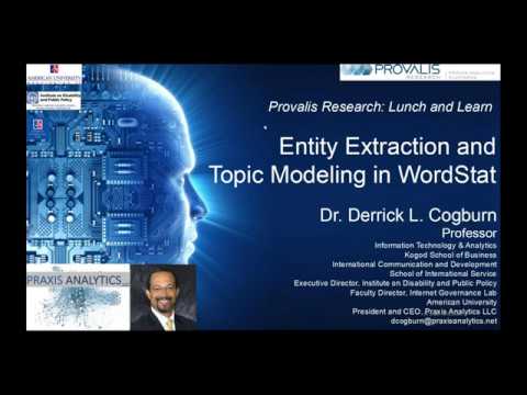 Provalis_SDAS's tweet card. Entity extraction, topic modelling with WordStat by Derrick Cogburn