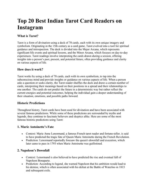indiamarketing_'s tweet card. Top 20 Best Indian Tarot Card Readers on Instagram.pdf