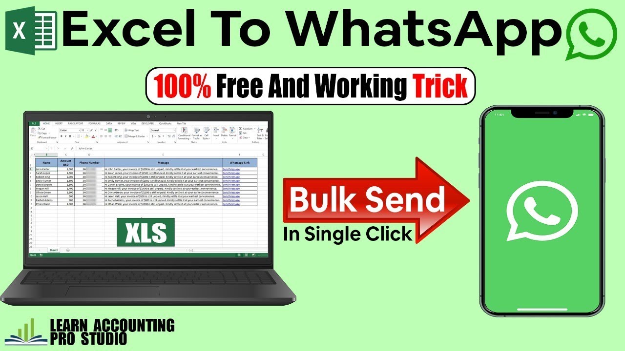 LAPS_Accounting's tweet card. Send Bulk WhatsApp Custom Messages from Ms Excel l Excel to WhatsApp...