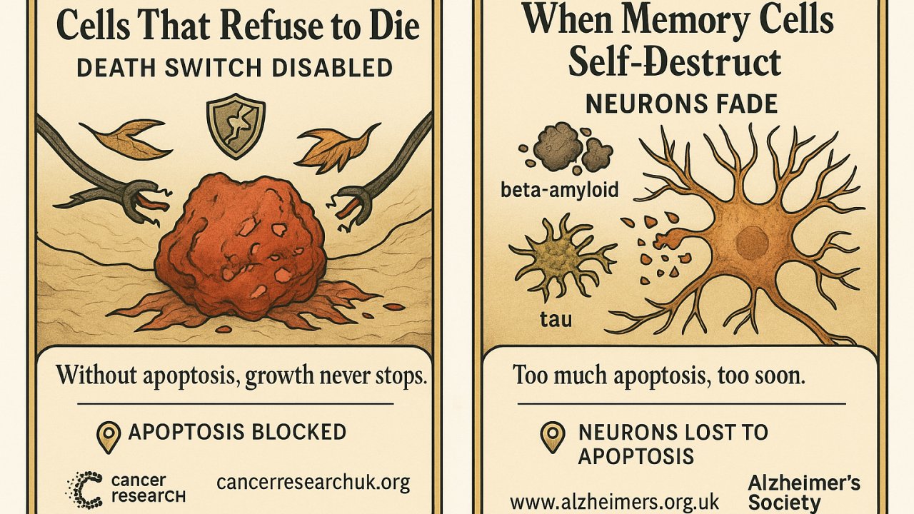 AscensionA73774's tweet card. Apoptosis in Human Health & Disease — showing how this discovery links to real conditions and treatments. Here’s the suggested 10-card plan for Set 4: 🩺 Set 4 — Apoptosis in Health & Disease ⚡...