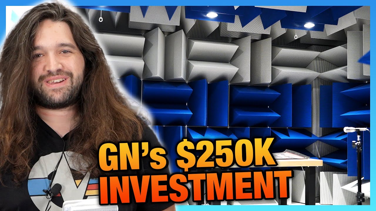 GamersNexus's tweet card. Our New $250,000 Test Equipment for PCs | Hemi-Anechoic Chamber Build...