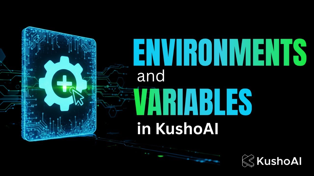kushoai's tweet card. How to Use Environments and Variables in KushoAI | Boost Your API...