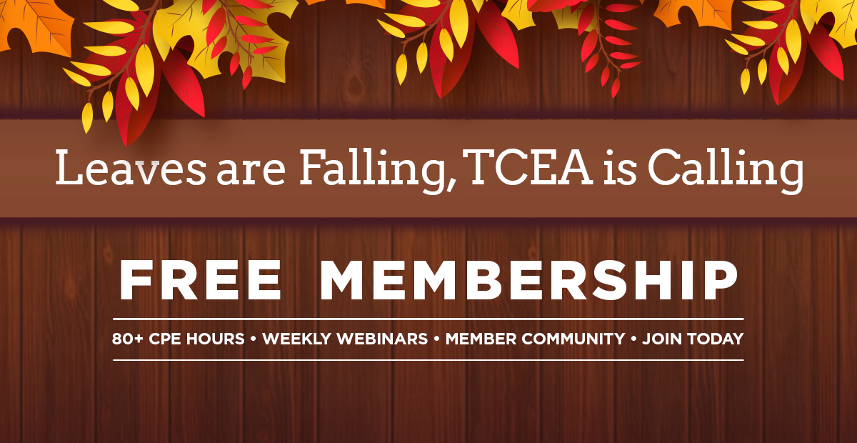 DISDTechnology's tweet card. We have a treat for you this week (and we know how much educators need a treat right now!). TCEA membership is completely free to all this week. Happy fall! Explore this and more at TCEA TechNotes...