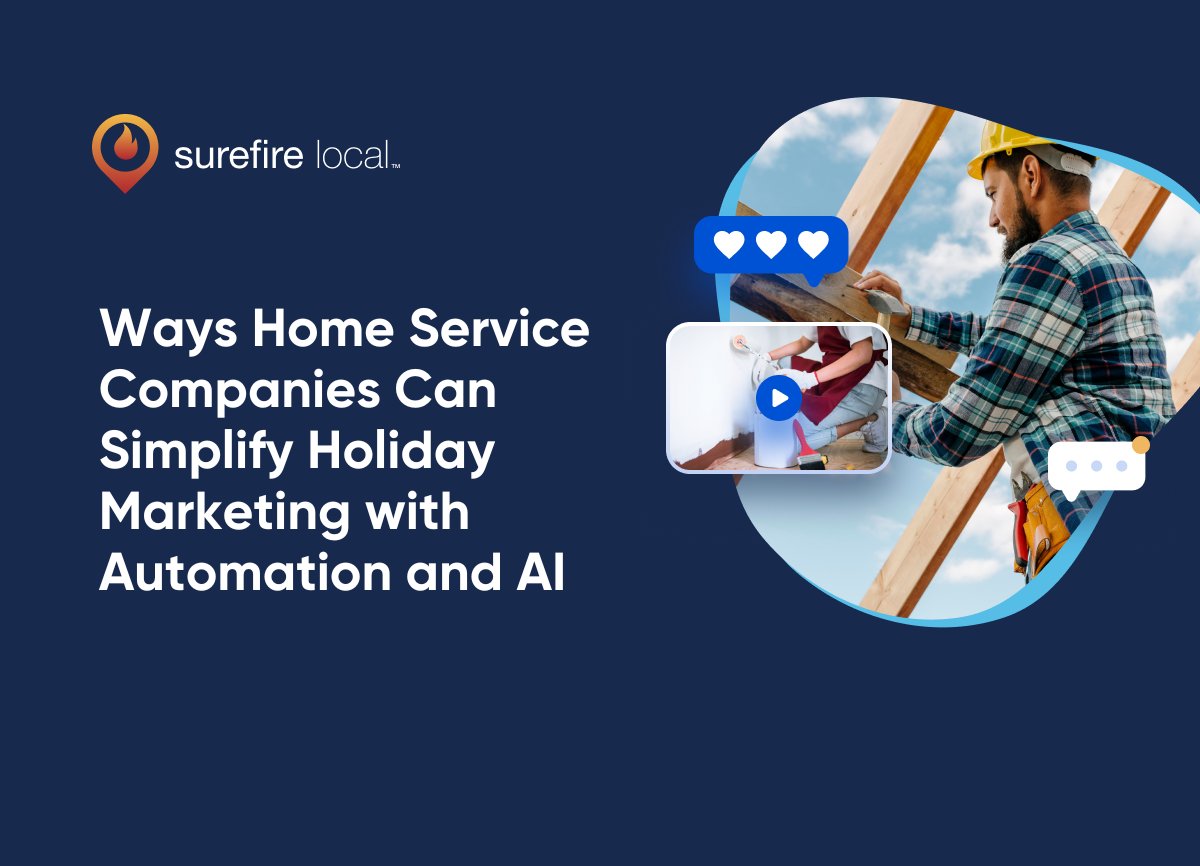 SurefireLocal's tweet card. Discover practical holiday marketing strategies for home service businesses to stay visible and boost revenue without overwhelming the crew.