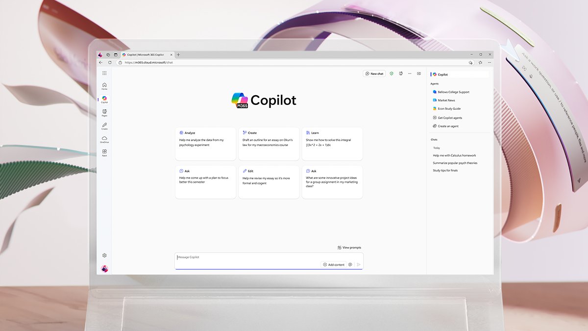 Aki_laid_back's tweet card. Learn how Copilot and agents can transform your institution—introducing Microsoft 365 Copilot Chat, AI solutions for Copilot+ PC, and more.