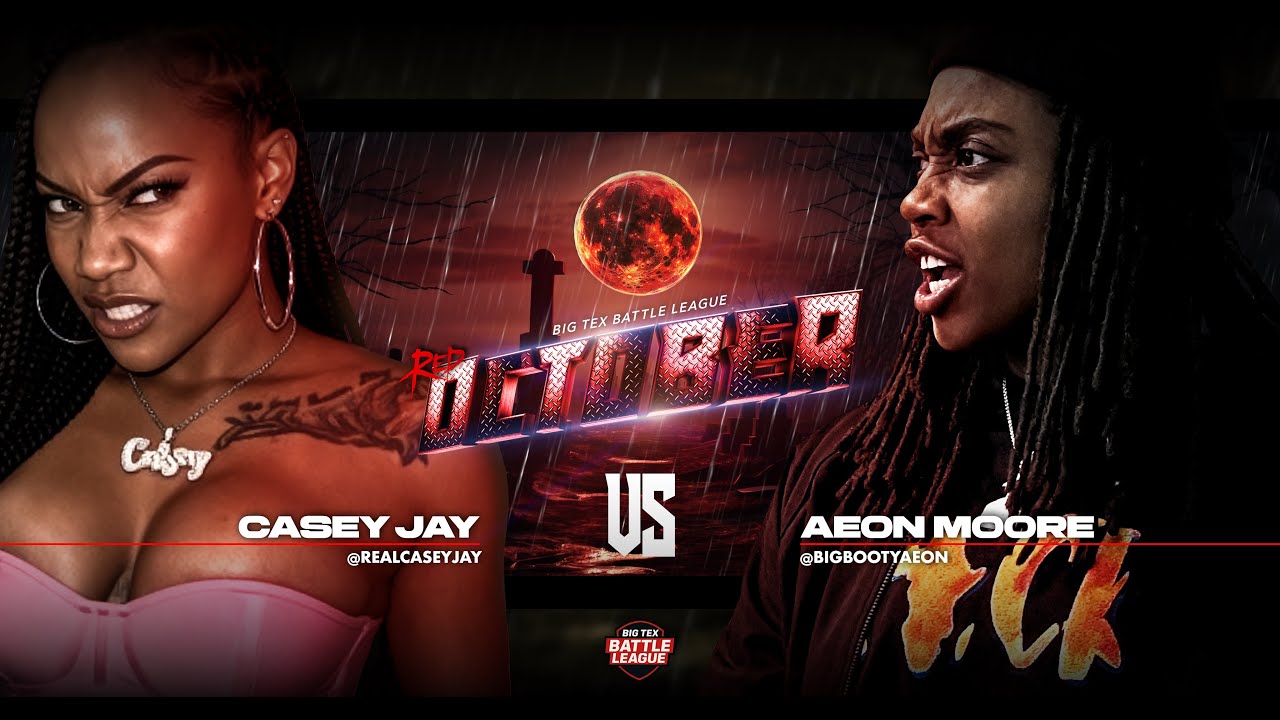 BigTexBattles's tweet card. Casey Jay vs Aeon Moore | Red October | BTX: Big Tex Battle League