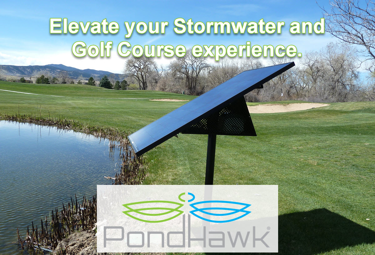 SolarPondHawk's tweet card. Elevate your Stormwater and Golf Course experience with PondHawk's innovative and eco-friendly solutions!