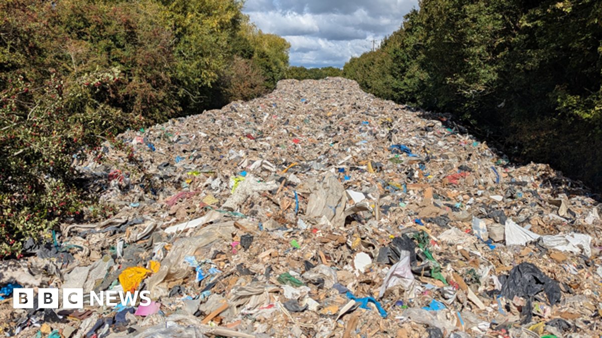 TheLondonPages's tweet card. A 39-year-old man is arrested after the huge pile of rubbish was found in Oxfordshire.