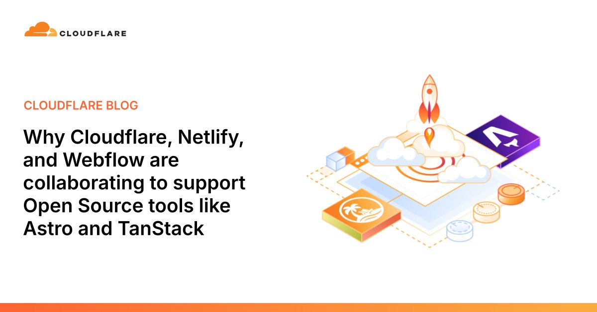 sqoove's tweet card. Today, Cloudflare is proud to announce support for two cornerstone frameworks in the modern web ecosystem: we’re partnering with Webflow to sponsor Astro, and with Netlify to sponsor TanStack.