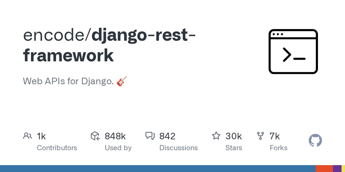 githubgod's tweet card. Web APIs for Django. 🎸. Contribute to encode/django-rest-framework development by creating an account on GitHub.