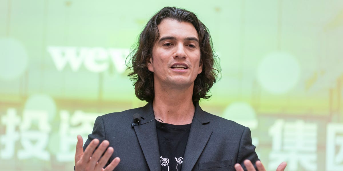 BusinessInsider's tweet card. The managed-office-space company made $689 million in the first quarter, double the revenue from last year.