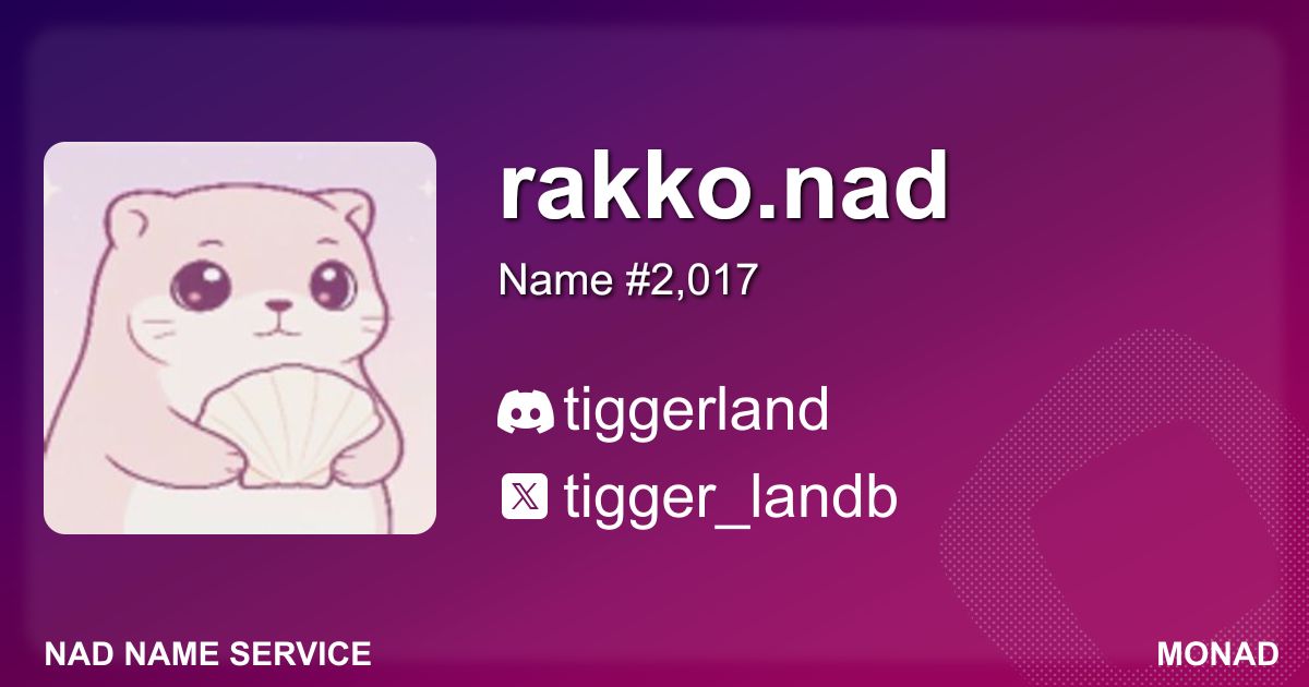 tigger_landb's tweet card. Nad Name Service