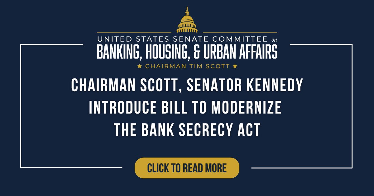 BankingGOP's tweet card. The Official website of The United States Committee on Banking, Housing, and Urban Affairs