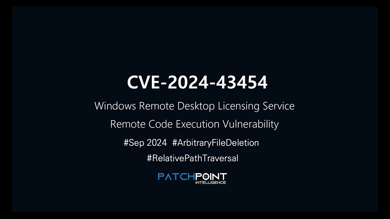 _patchpoint_'s tweet card. CVE-2024-43454: Windows Remote Desktop Licensing Service Remote Code...