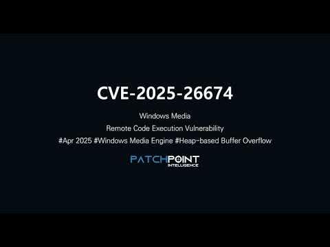_patchpoint_'s tweet card. CVE-2025-26674: Windows Media Remote Code Execution Vulnerability