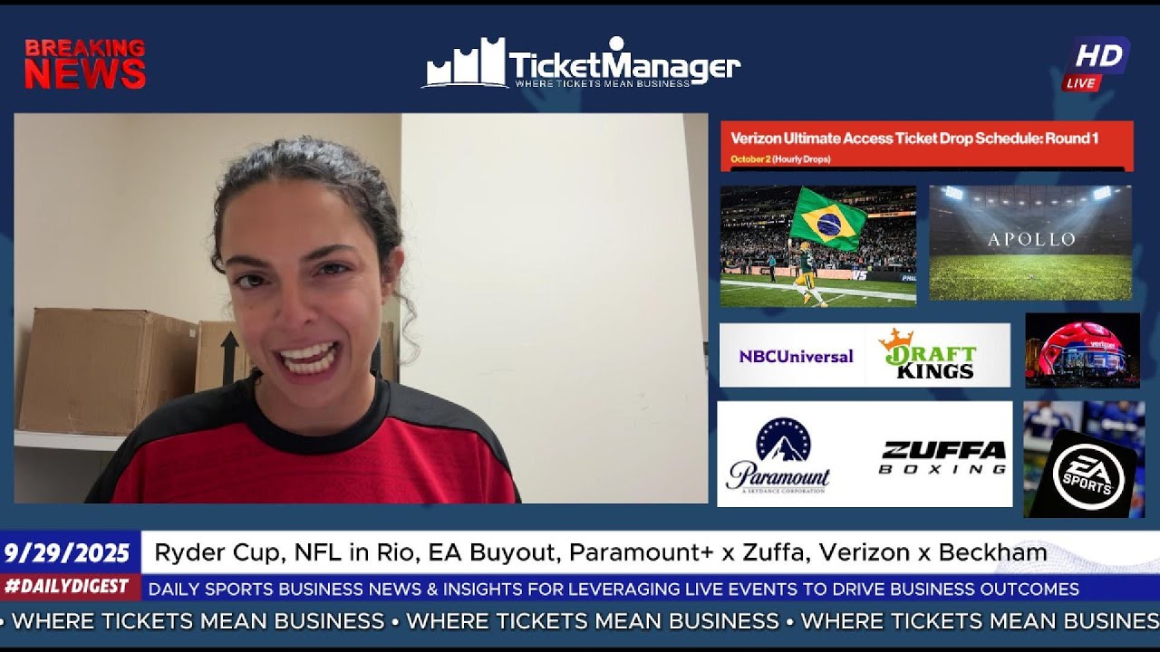 TicketManager's tweet card. #DailyDigest Sports Business News 9/29/2025