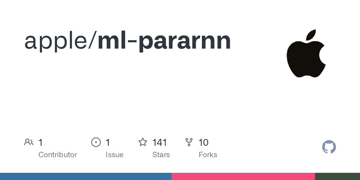 FedericoDa40495's tweet card. Contribute to apple/ml-pararnn development by creating an account on GitHub.