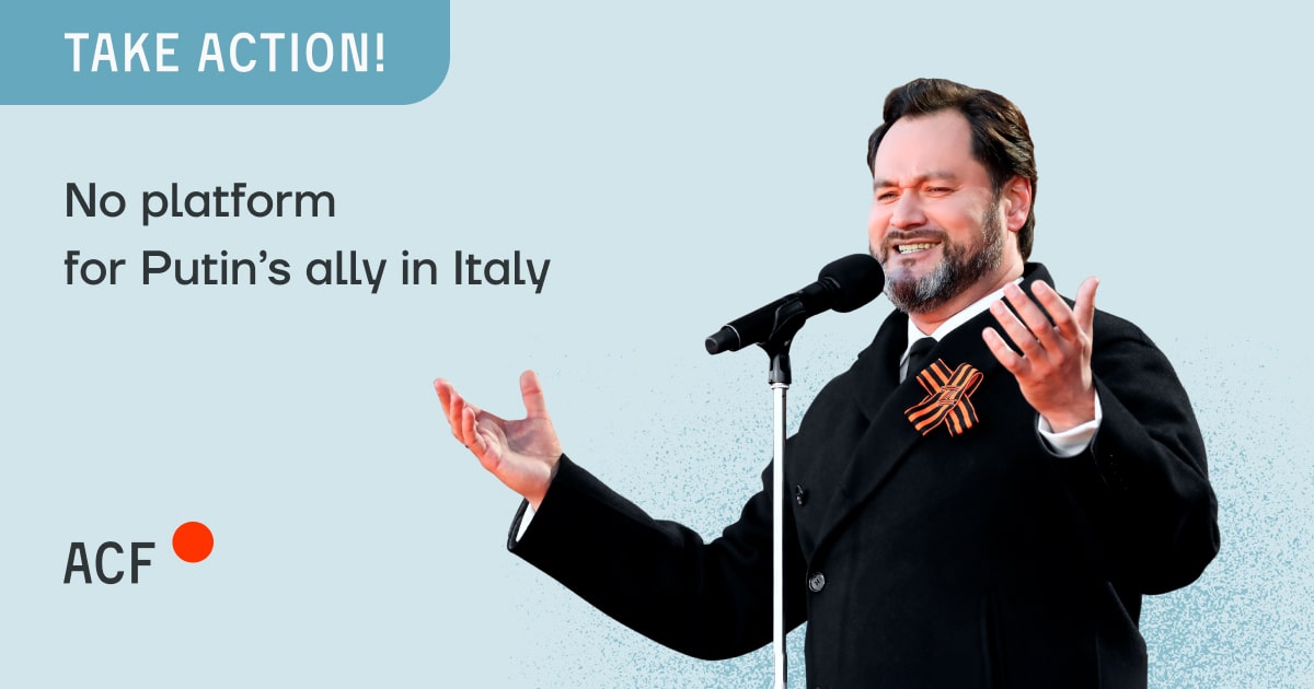 ACF_int's tweet card. Cancel the Performance of Putin’s Ally, Ildar Abdrazakov