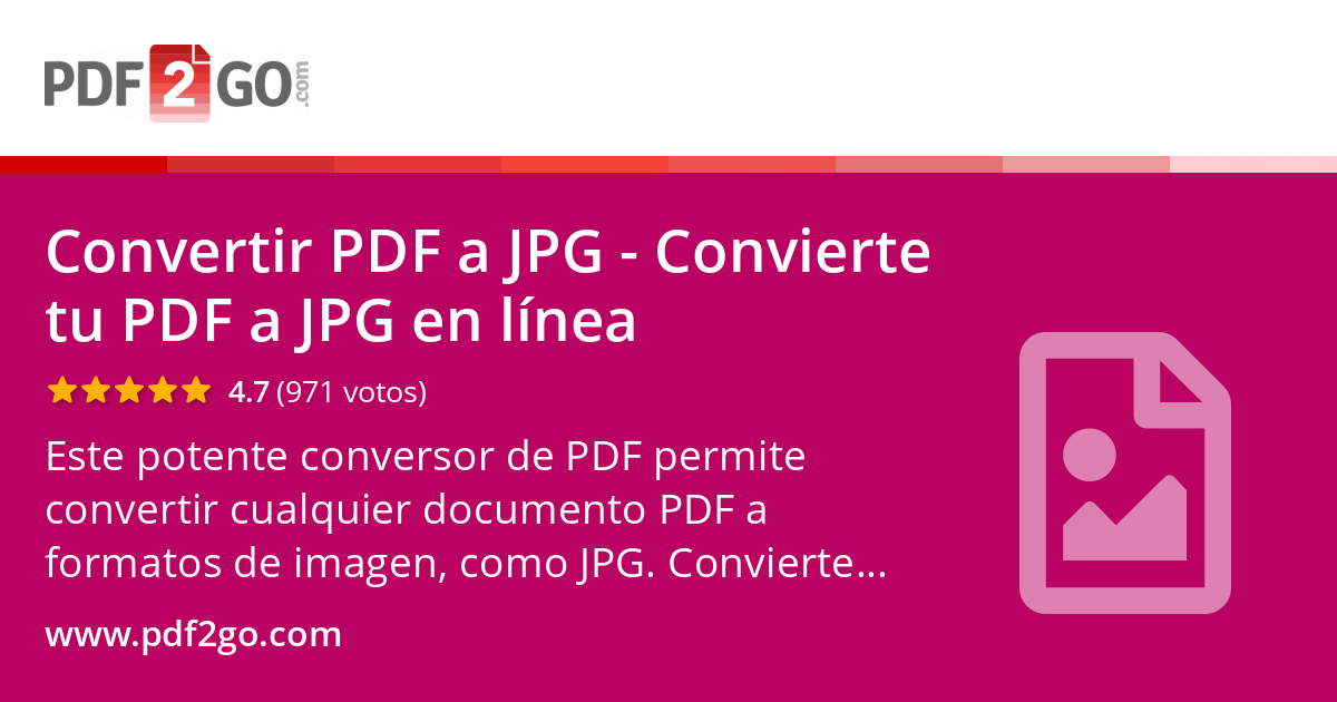 david80325898's tweet card. Este potente conversor de PDF permite convertir cualquier documento PDF a formatos de imagen, como JPG. Convierte páginas de un documento PDF a imágenes individuales de JPG de forma rápida y en línea.