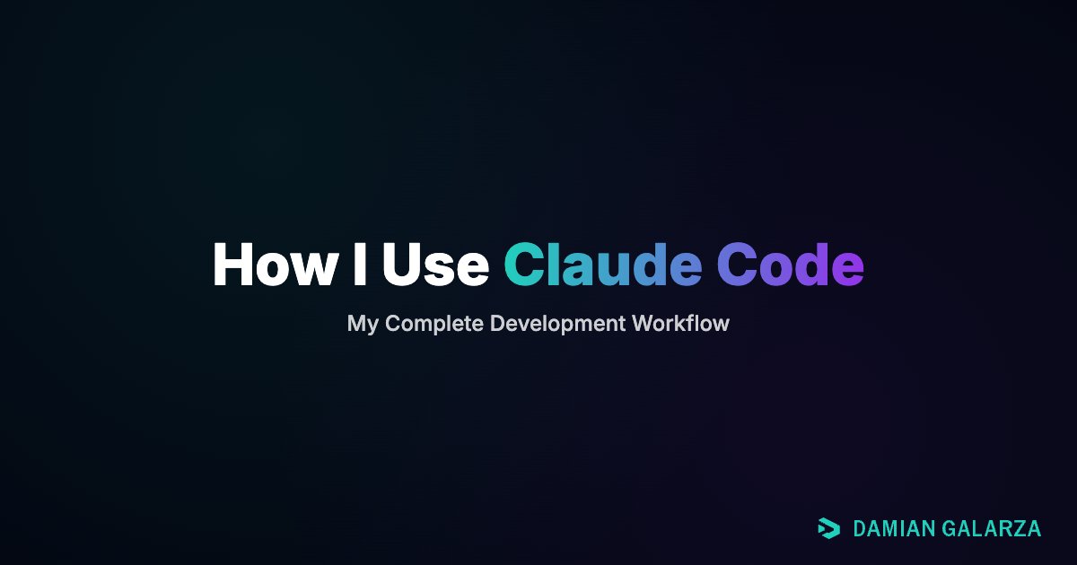 dgalarza's tweet card. After 8 months with Claude Code, here's my complete workflow. Learn how I combine Linear, MCP servers, and Obsidian for AI-assisted development that works.