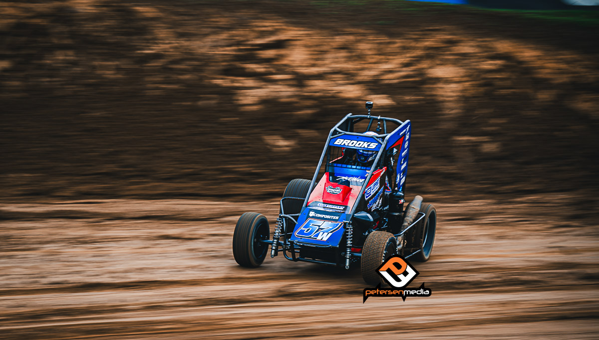 Petersen_Media's tweet card. Landon Brooks and the Matt Wood Racing team scored a pair of Top-10's in midget action in Merced, CA with USAC.