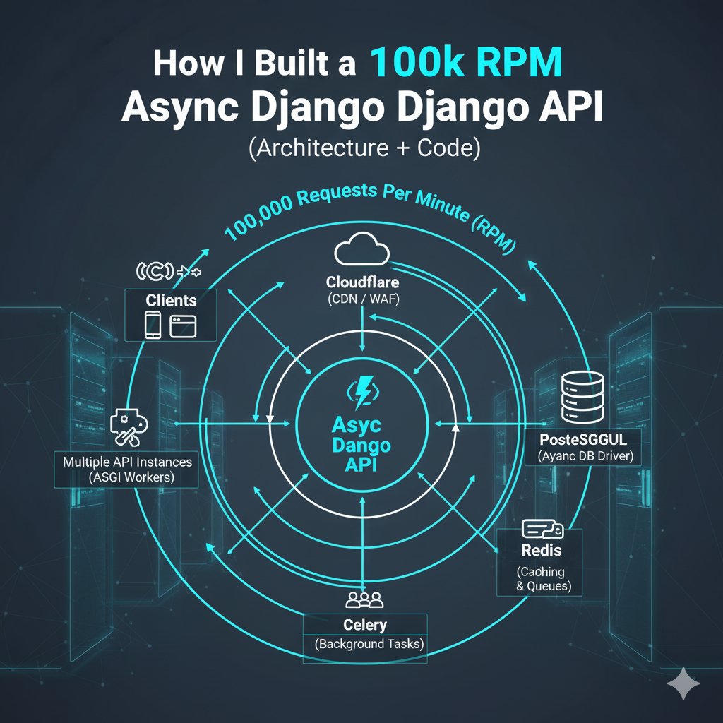 endatec's tweet card. When I first attempted to scale our Django API to handle 100,000 requests per minute, I hit a wall. Hard. Our synchronous Django setup was…
