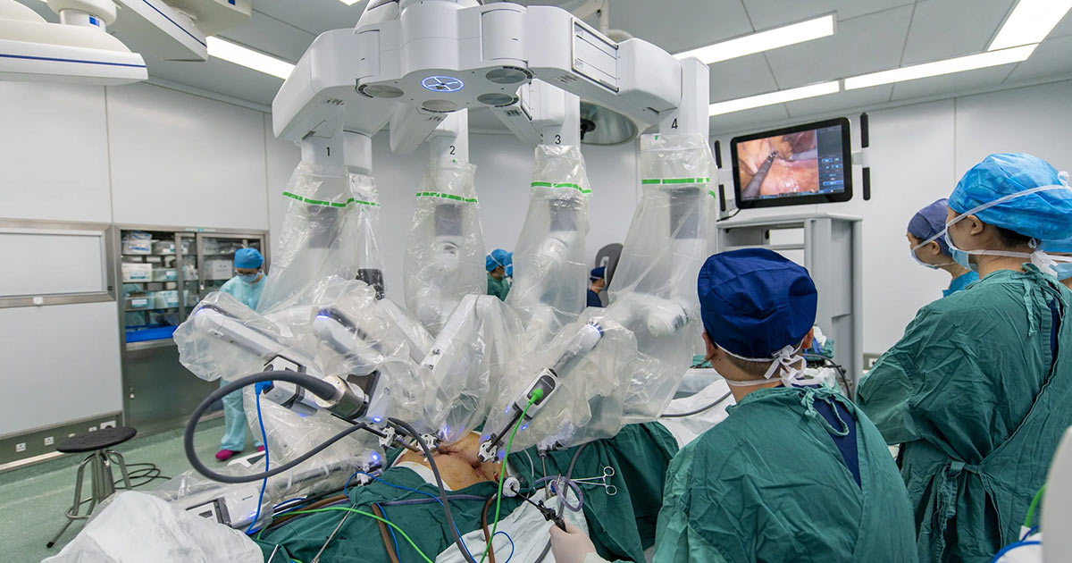 orfgeotech's tweet card. AI for robotic surgery is revolutionizing India’s healthcare ecosystem, offering advanced surgical techniques, better patient safety, and improved operational efficiency.