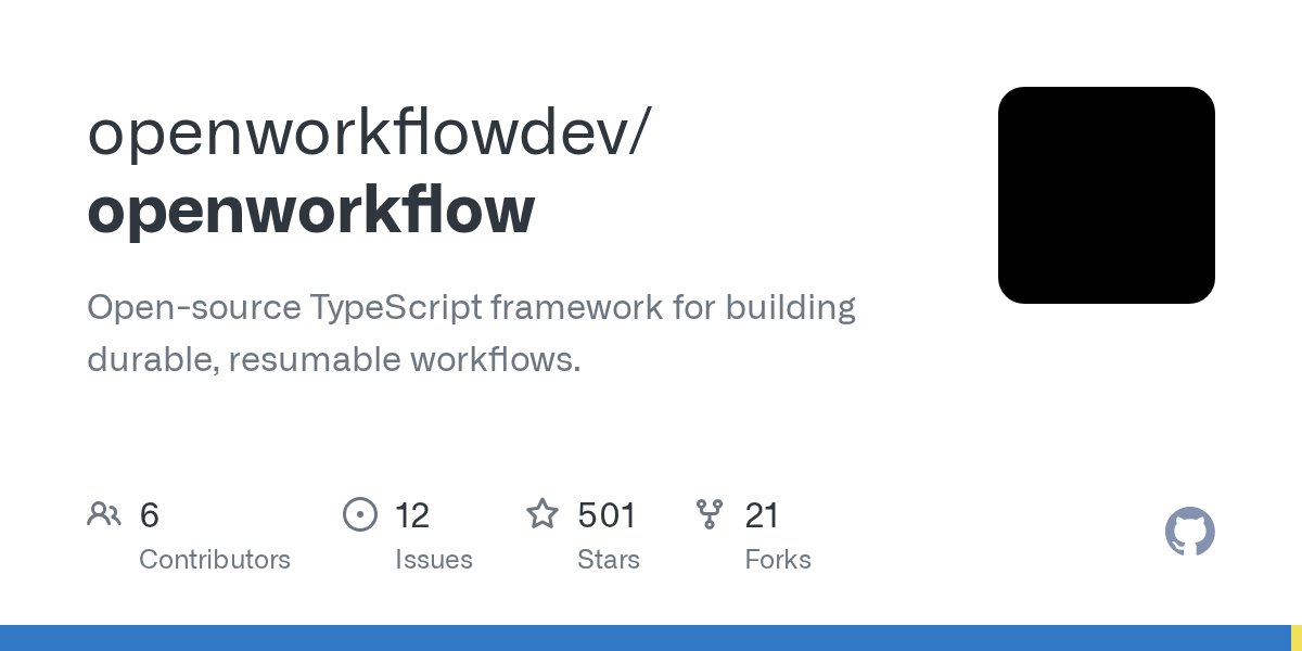 jamescmartinez's tweet card. Open-source TypeScript framework for building durable, resumable workflows. - openworkflowdev/openworkflow
