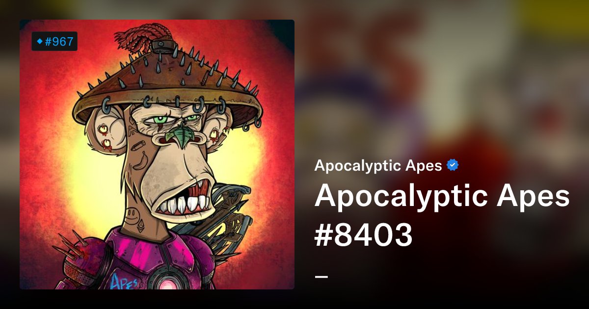 SystemAlertX's tweet card. Also Available: [Apocalyptic Queen Apes](https://opensea.io/collection/queenapes) & [Apocalyptic Ape Labs](https://opensea.io/collection/apocalyptic-apes-juice) A collection of 8,888 Post Apocalypse...