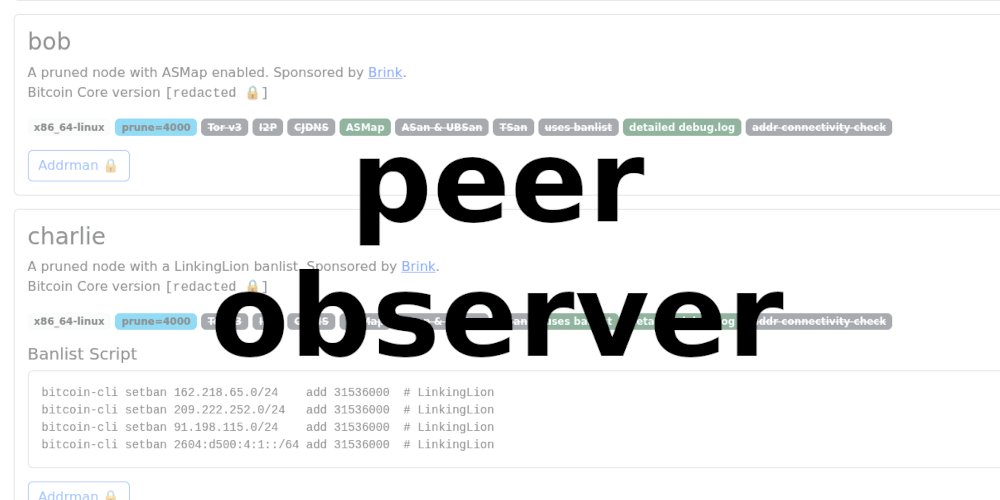 0xB10C's tweet card. Over the past few years, I’ve been working on monitoring tools for the Bitcoin network. One of these projects is peer-observer: A tool and infrastructure for monitoring the Bitcoin P2P network for...