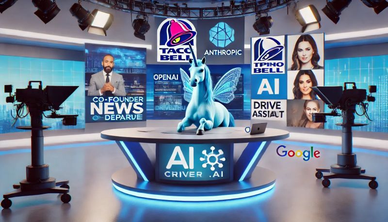 digiscorp's tweet card. Top stories in tech this week: - OpenAI Co-Founder Departs for Rival Anthropic - Taco Bell to Implement AI in Drive-Thru Orders - Elon Musk Sues OpenAI Over Code Use - Meta's AI Voice Assistant...