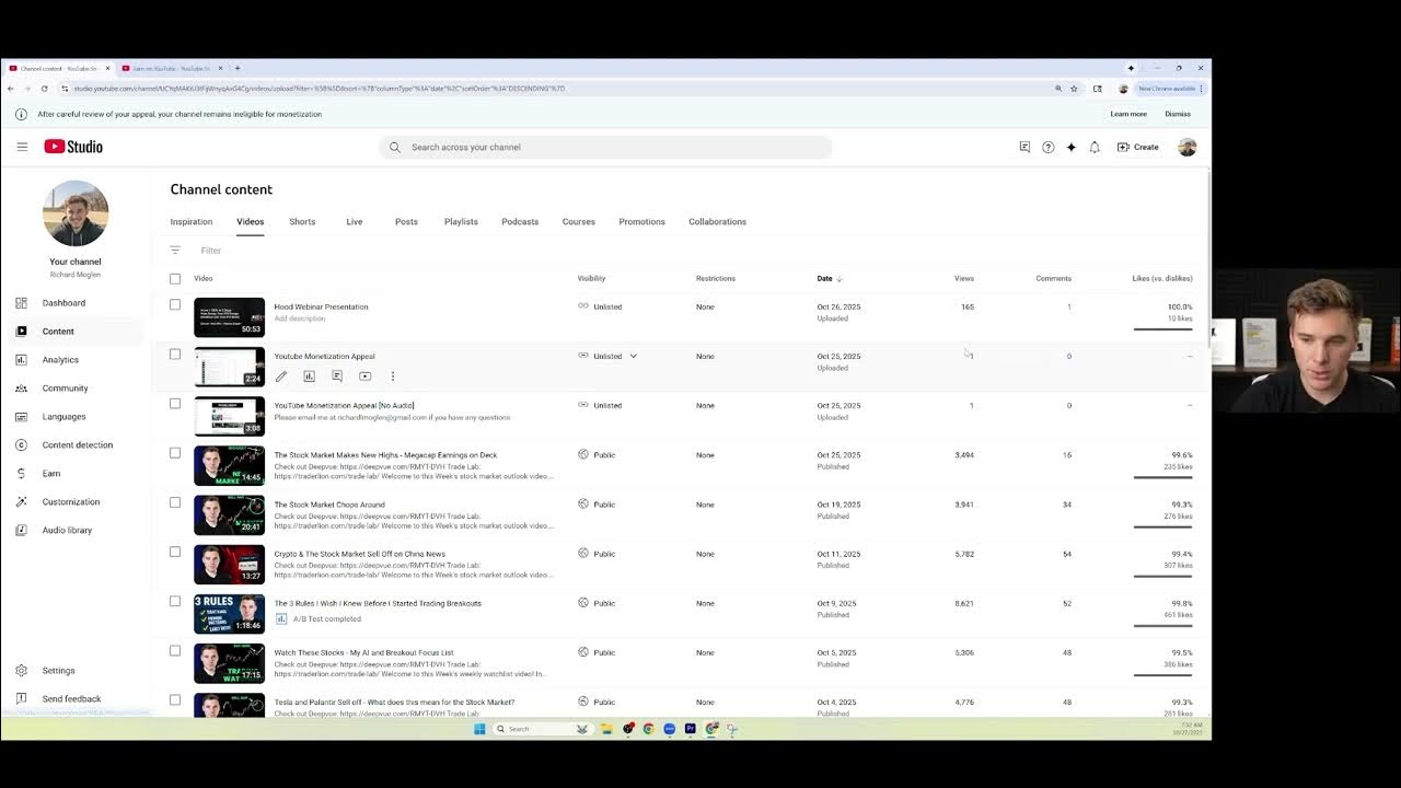 RichardMoglen's tweet card. Hey Youtube, Please Fix Your Appeal Process and Have a Human Review...