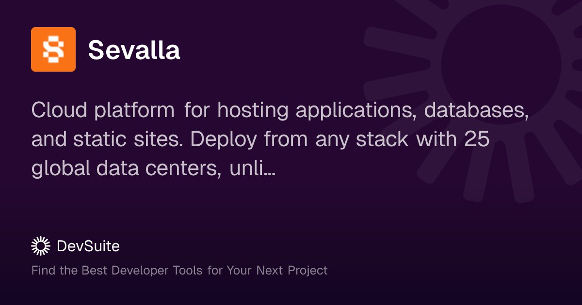 devsuiteco's tweet card. Cloud platform for hosting applications, databases, and static sites. Deploy from any stack with 25 global data centers, unlimited resources, and usage-based pricing.