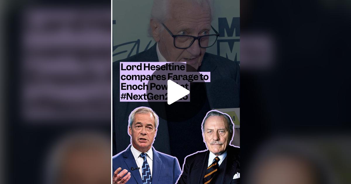 chrisbaldwin4's tweet card. 9089 likes, 1136 comments. “We spoke to Lord Heseltine @My Life My Say #NextGen2025 about his views on Nigel Farage’s Reform UK.”